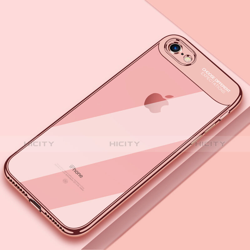 Funda Silicona Ultrafina Transparente T18 para Apple iPhone 8 Oro Rosa