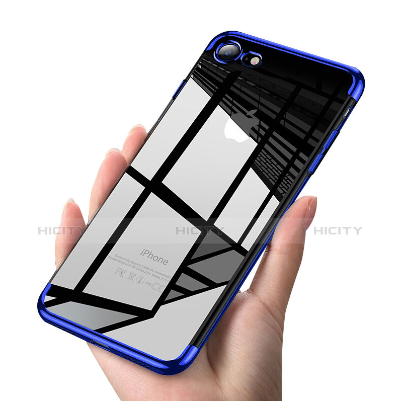 Funda Silicona Ultrafina Transparente T19 para Apple iPhone 7 Azul