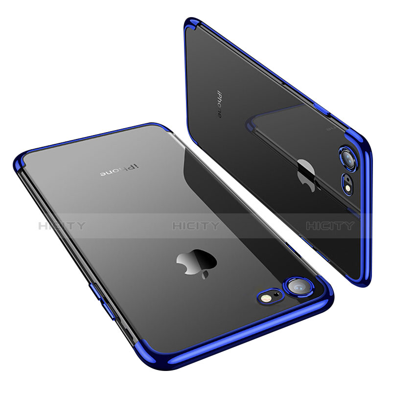 Funda Silicona Ultrafina Transparente T19 para Apple iPhone 7 Azul