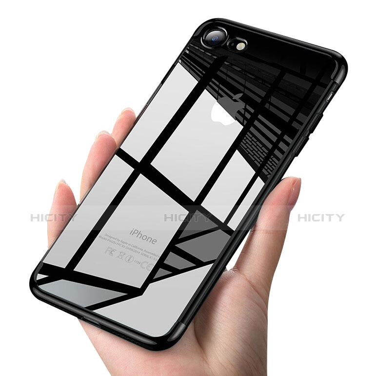 Funda Silicona Ultrafina Transparente T19 para Apple iPhone 8 Negro