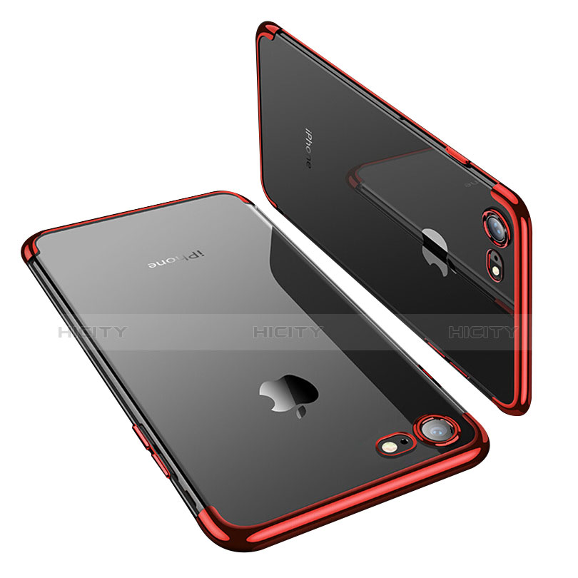 Funda Silicona Ultrafina Transparente T19 para Apple iPhone 8 Rojo
