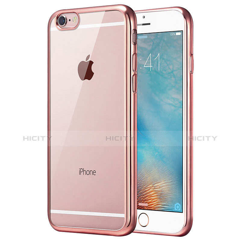 Funda Silicona Ultrafina Transparente T21 para Apple iPhone 7 Oro Rosa