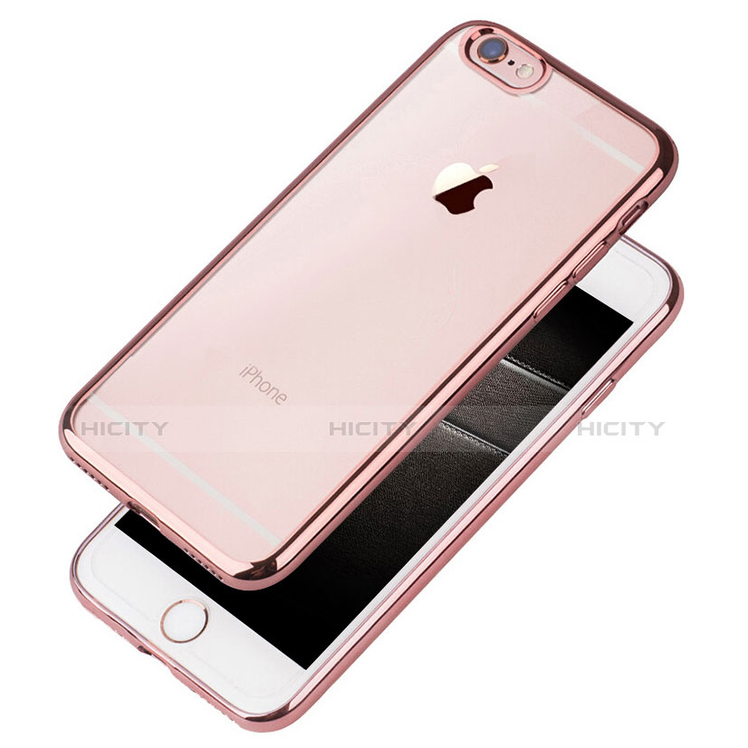 Funda Silicona Ultrafina Transparente T21 para Apple iPhone 7 Oro Rosa