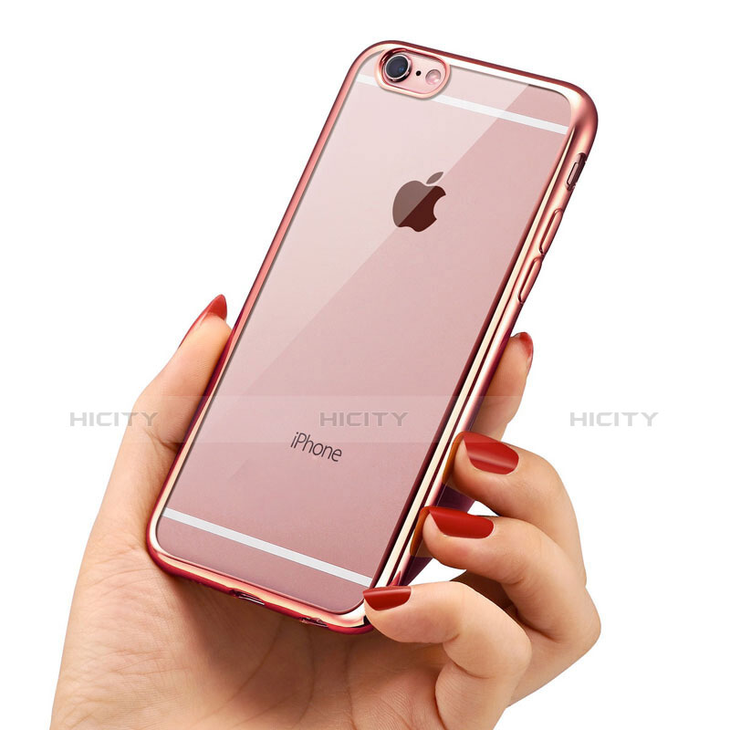 Funda Silicona Ultrafina Transparente T21 para Apple iPhone 7 Oro Rosa