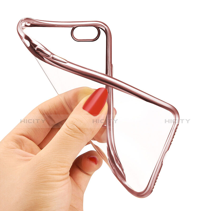 Funda Silicona Ultrafina Transparente T21 para Apple iPhone 7 Oro Rosa