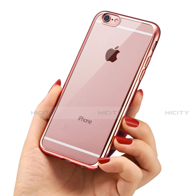 Funda Silicona Ultrafina Transparente T21 para Apple iPhone SE3 ((2022)) Oro Rosa