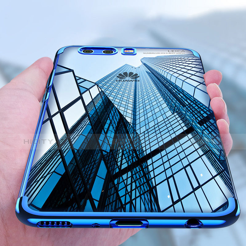 Funda Silicona Ultrafina Transparente U03 para Huawei P10 Plus Azul