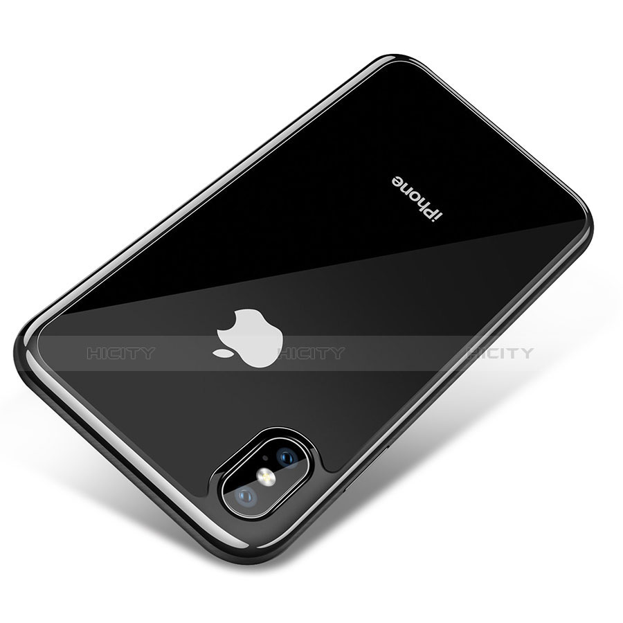 Funda Silicona Ultrafina Transparente V04 para Apple iPhone X Negro