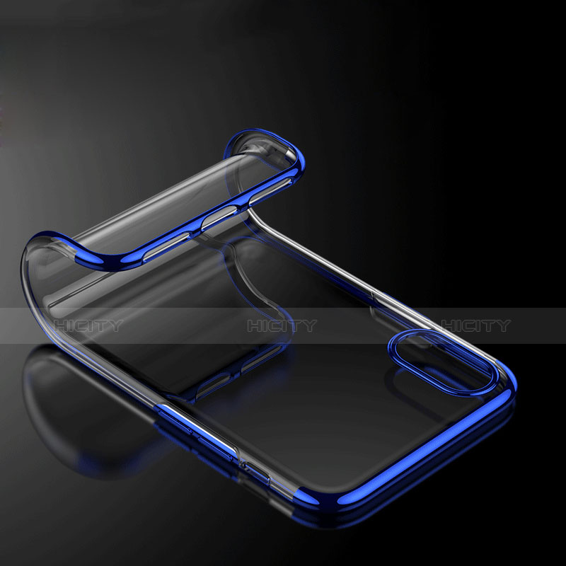 Funda Silicona Ultrafina Transparente V07 para Apple iPhone X Azul