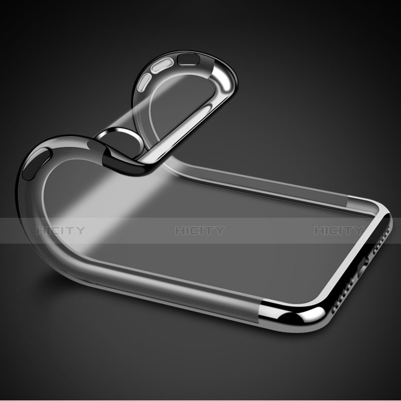 Funda Silicona Ultrafina Transparente V12 para Apple iPhone X Negro