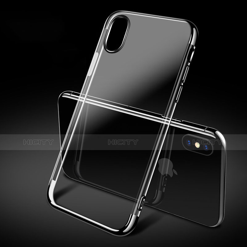 Funda Silicona Ultrafina Transparente V12 para Apple iPhone X Negro