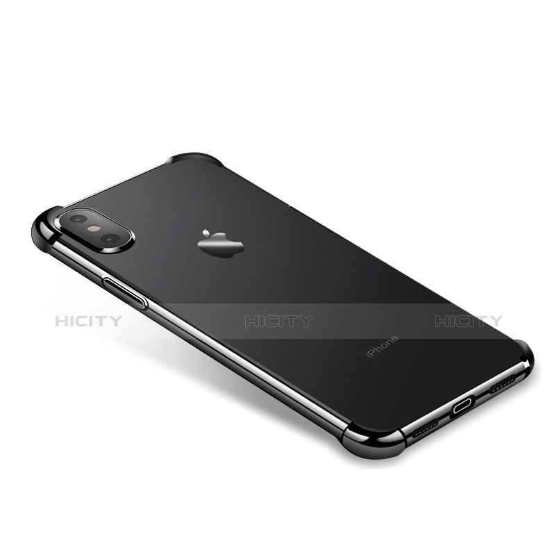 Funda Silicona Ultrafina Transparente V14 para Apple iPhone X Negro