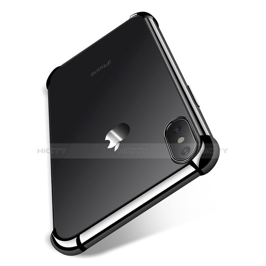 Funda Silicona Ultrafina Transparente V14 para Apple iPhone X Negro