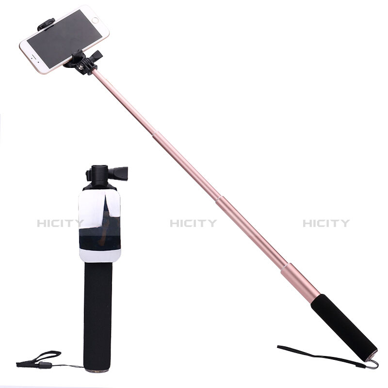 Palo Selfie Stick Bluetooth Disparador Remoto Extensible Universal S13 Oro Rosa