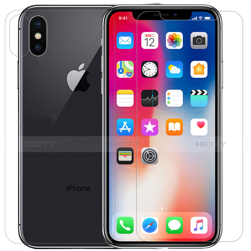 Protector de Pantalla Cristal Templado Frontal y Trasera T02 para Apple iPhone Xs Max Claro