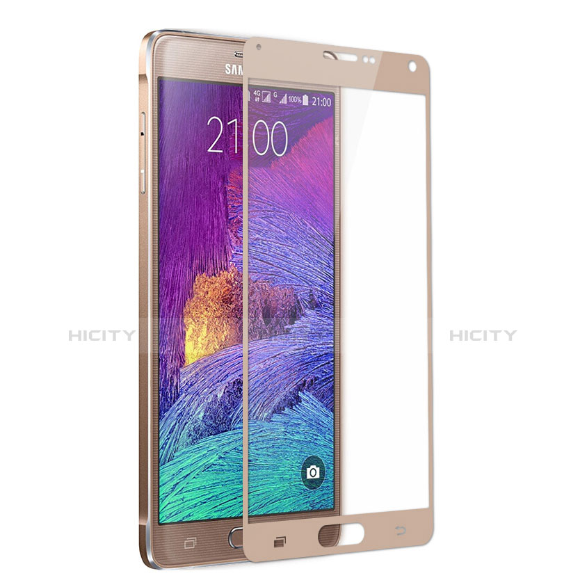 Protector de Pantalla Cristal Templado Integral F02 para Samsung Galaxy Note 4 SM-N910F Oro