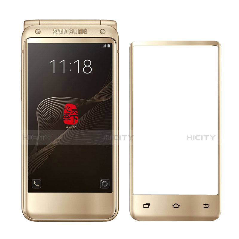 Protector de Pantalla Cristal Templado Integral F02 para Samsung W(2017) Oro