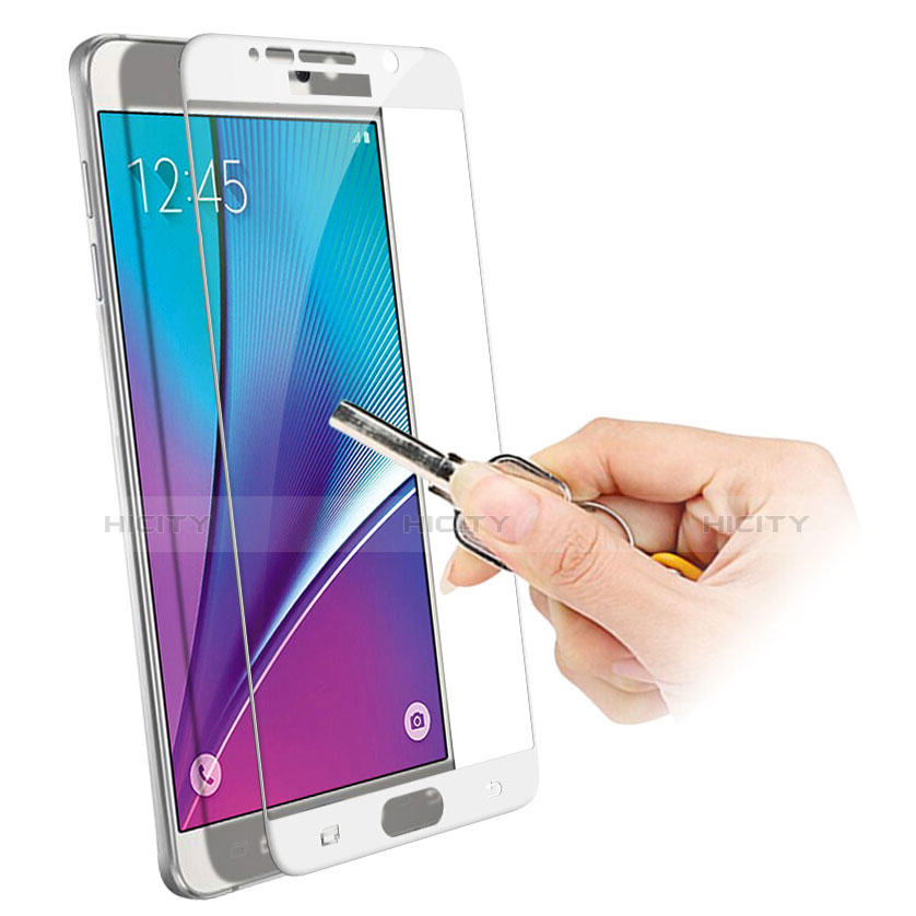 Protector de Pantalla Cristal Templado Integral F03 para Samsung Galaxy Note 5 N9200 N920 N920F Blanco