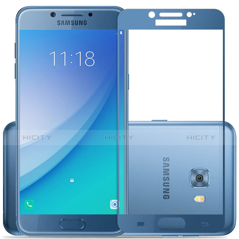 Protector de Pantalla Cristal Templado Integral para Samsung Galaxy C7 Pro C7010 Azul