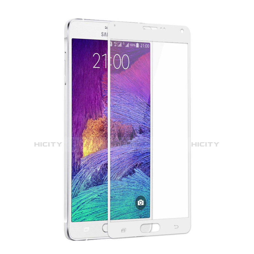 Protector de Pantalla Cristal Templado Integral para Samsung Galaxy Note 4 Duos N9100 Dual SIM Blanco