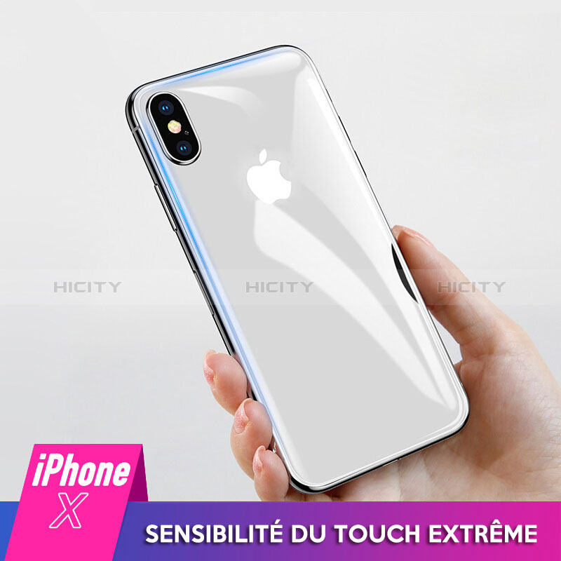 Protector de Pantalla Cristal Templado Trasera B02 para Apple iPhone X Blanco