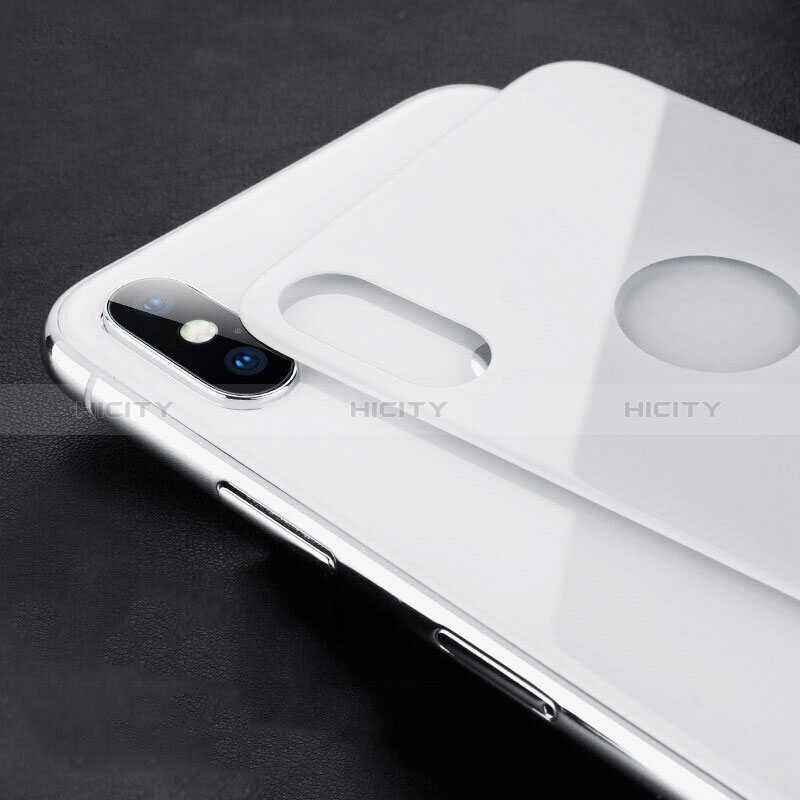 Protector de Pantalla Cristal Templado Trasera B02 para Apple iPhone X Blanco