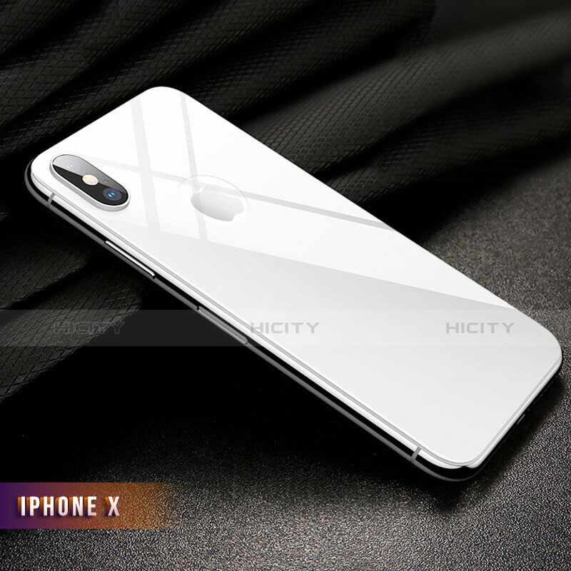 Protector de Pantalla Cristal Templado Trasera B02 para Apple iPhone Xs Max Blanco