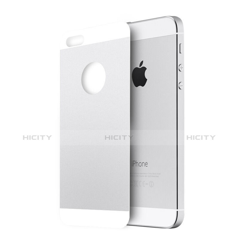 Protector de Pantalla Cristal Templado Trasera para Apple iPhone 5S Plata