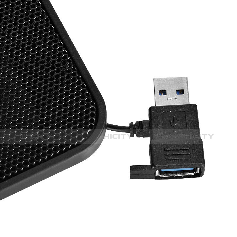 Soporte Ordenador Portatil Refrigeracion USB Ventilador 9 Pulgadas a 16 Pulgadas Universal L01 para Apple MacBook 12 pulgadas Negro