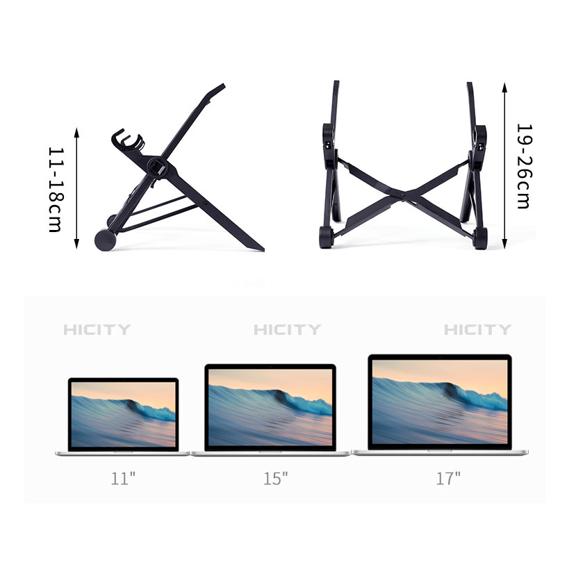 Soporte Ordenador Portatil Universal S14 para Apple MacBook Air 13.3 pulgadas (2018) Negro