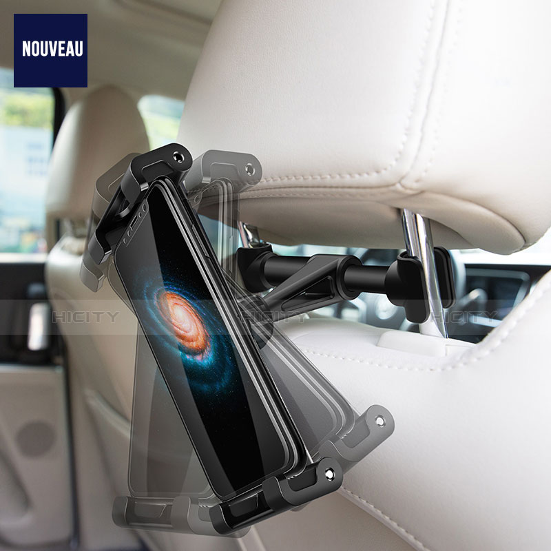 Soporte Universal de Coche Sostenedor De Tableta Tablets Asiento Trasero B02 para Huawei MediaPad M5 Pro 10.8 Negro