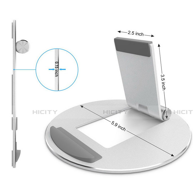 Soporte Universal Sostenedor De Tableta Tablets Flexible K16 para Samsung Galaxy Tab S 10.5 LTE 4G SM-T805 T801 Plata