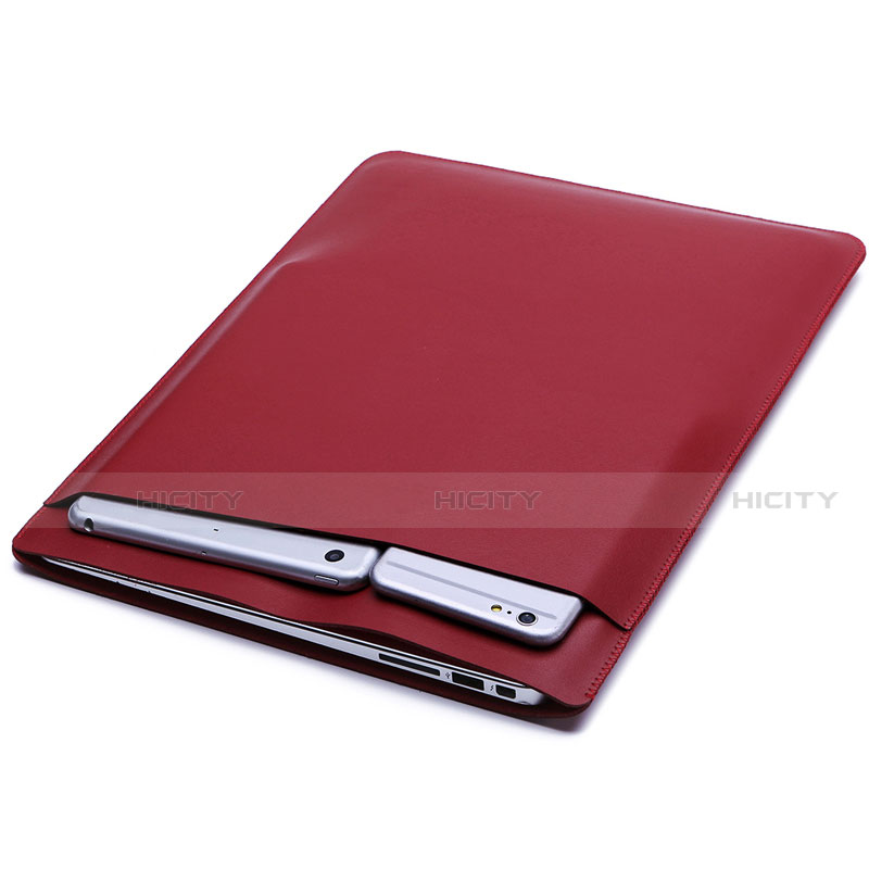 Suave Cuero Bolsillo Funda L02 para Samsung Galaxy Book S 13.3 SM-W767 Rojo