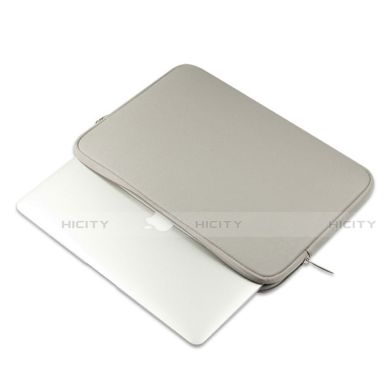 Suave Cuero Bolsillo Funda L16 para Apple MacBook 12 pulgadas Gris