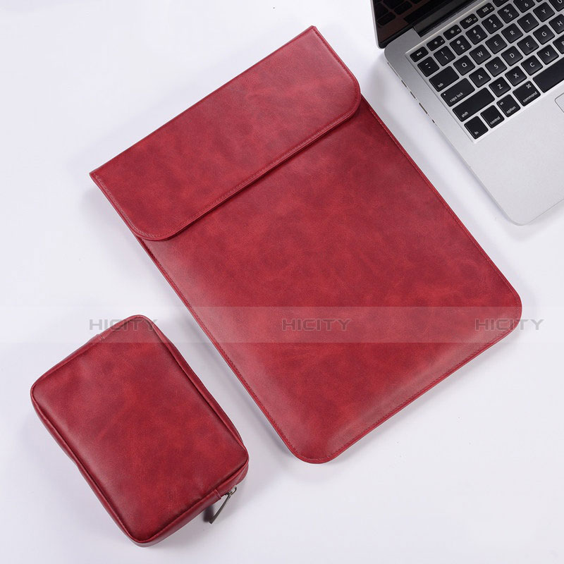 Suave Cuero Bolsillo Funda para Apple MacBook 12 pulgadas Rojo