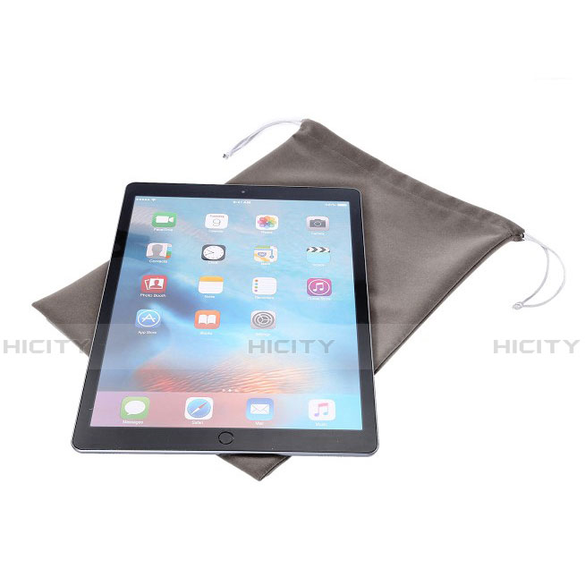 Suave Terciopelo Tela Bolsa de Cordon Carcasa para Apple iPad Mini 4 Gris