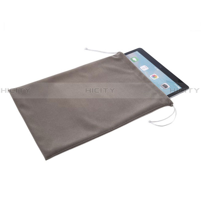 Suave Terciopelo Tela Bolsa de Cordon Carcasa para Apple New iPad 9.7 (2017) Gris