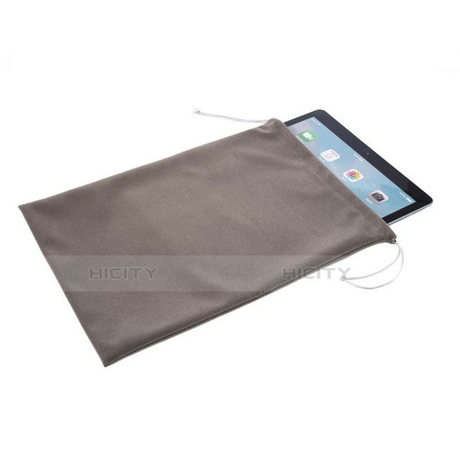 Suave Terciopelo Tela Bolsa de Cordon Carcasa para Samsung Galaxy Tab S2 9.7 SM-T810 SM-T815 Gris