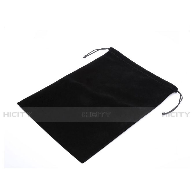 Suave Terciopelo Tela Bolsa de Cordon Funda para Apple iPad Air 3 Negro