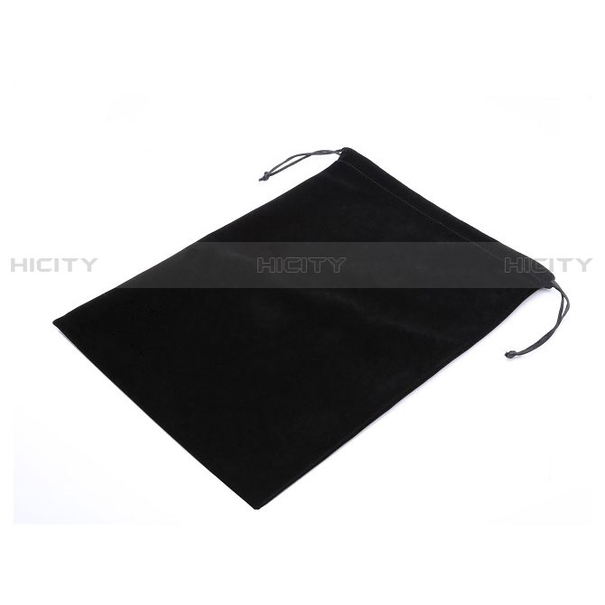 Suave Terciopelo Tela Bolsa de Cordon Funda para Apple New iPad 9.7 (2017) Negro