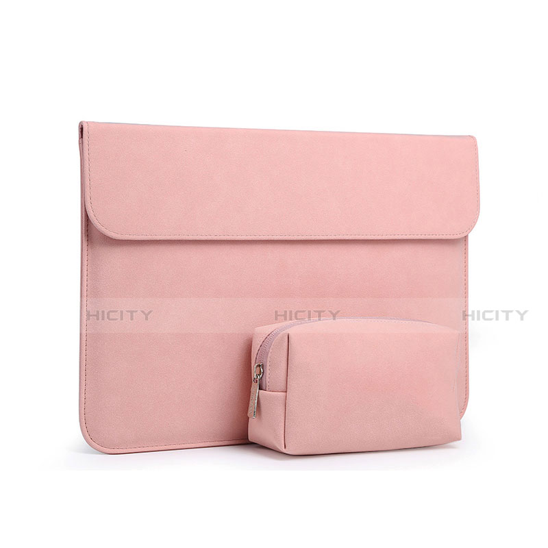 Suave Terciopelo Tela Bolsa Funda L03 para Huawei Honor MagicBook 14 Rosa