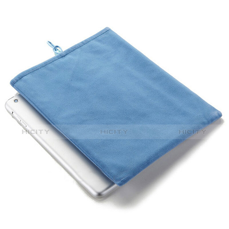 Suave Terciopelo Tela Bolsa Funda para Apple iPad 3 Azul Cielo