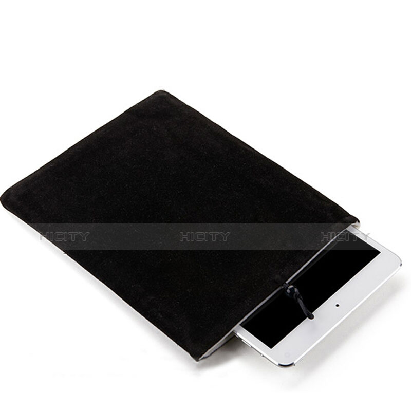 Suave Terciopelo Tela Bolsa Funda para Apple iPad 3 Negro