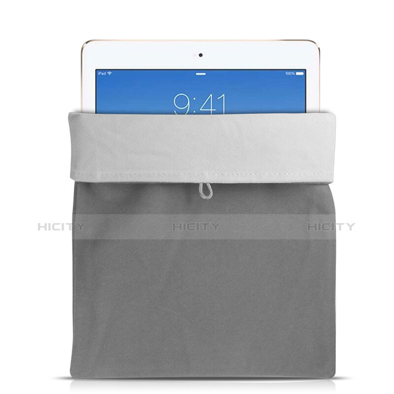 Suave Terciopelo Tela Bolsa Funda para Apple iPad Air 2 Gris