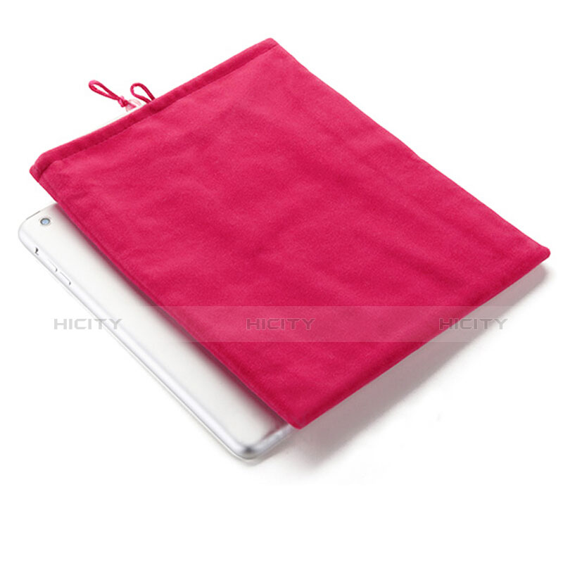 Suave Terciopelo Tela Bolsa Funda para Apple iPad Mini 2 Rosa Roja