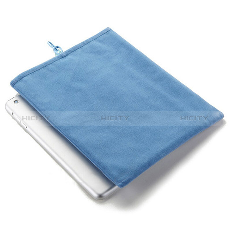 Suave Terciopelo Tela Bolsa Funda para Apple New iPad 9.7 (2018) Azul Cielo