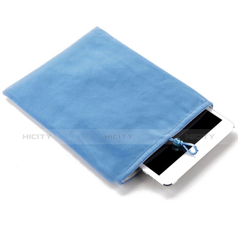 Suave Terciopelo Tela Bolsa Funda para Samsung Galaxy Tab 2 10.1 P5100 P5110 Azul Cielo