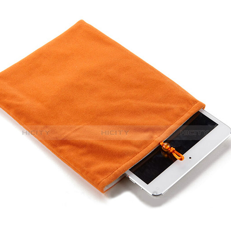 Suave Terciopelo Tela Bolsa Funda para Samsung Galaxy Tab 2 10.1 P5100 P5110 Naranja