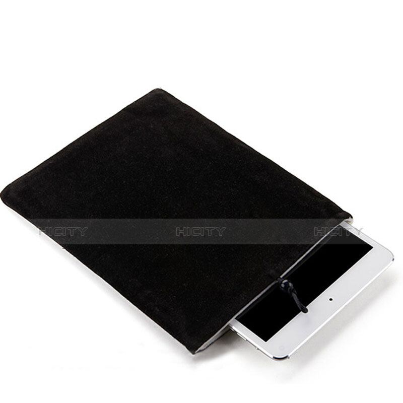 Suave Terciopelo Tela Bolsa Funda para Samsung Galaxy Tab 2 10.1 P5100 P5110 Negro