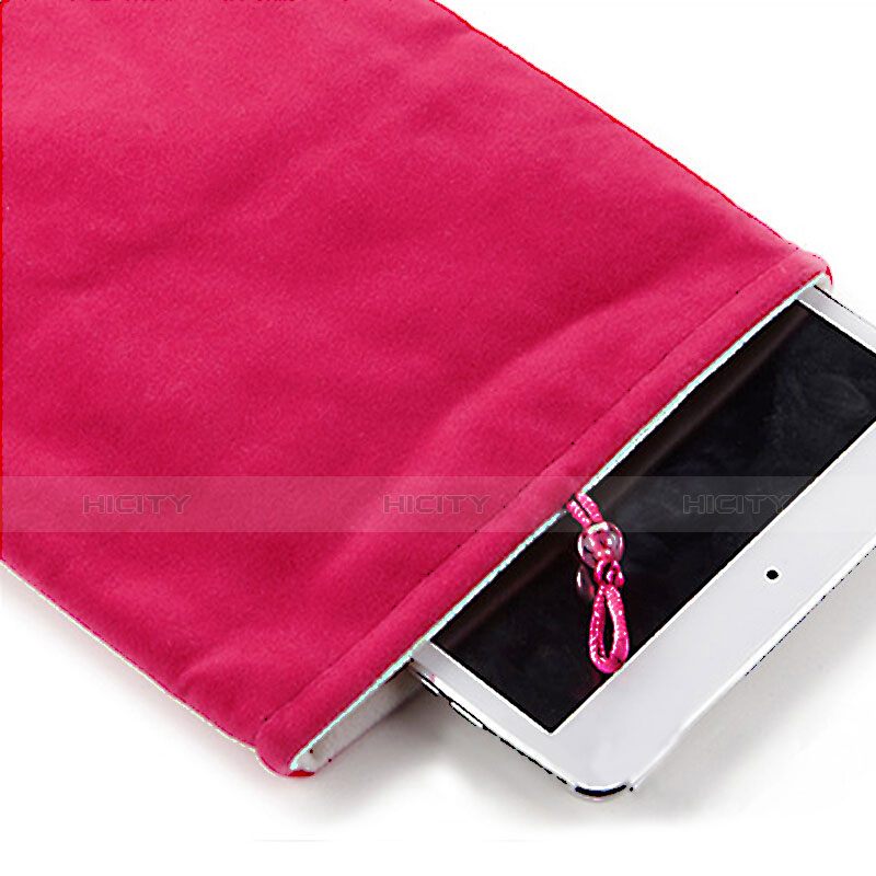 Suave Terciopelo Tela Bolsa Funda para Samsung Galaxy Tab S6 Lite 10.4 SM-P610 Rosa Roja